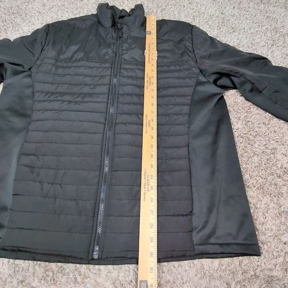 Taco Bell Jacket Mens XL Black Quilted Full Zip Employee Uniform Warm